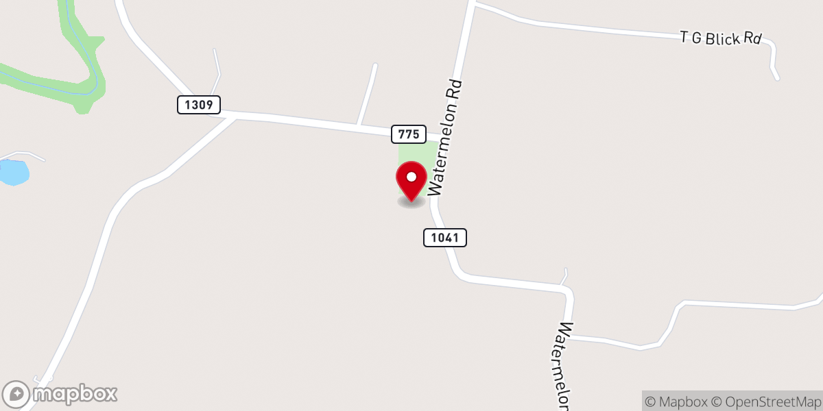 Map showing location of Dripping Springs Church