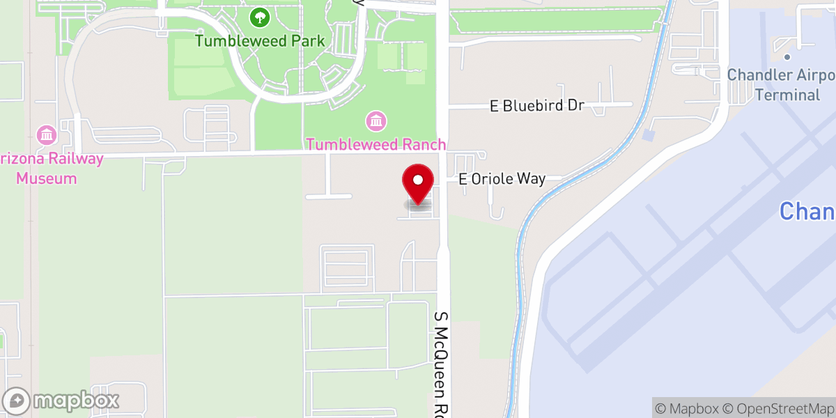 Map showing location of Desert Springs Church