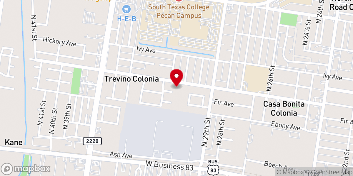 Map showing location of Templo Calvario