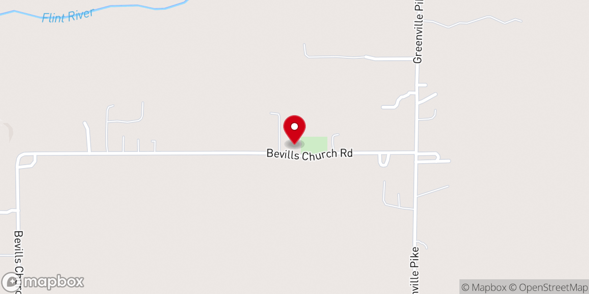 Map showing location of Bevill Chapel Church