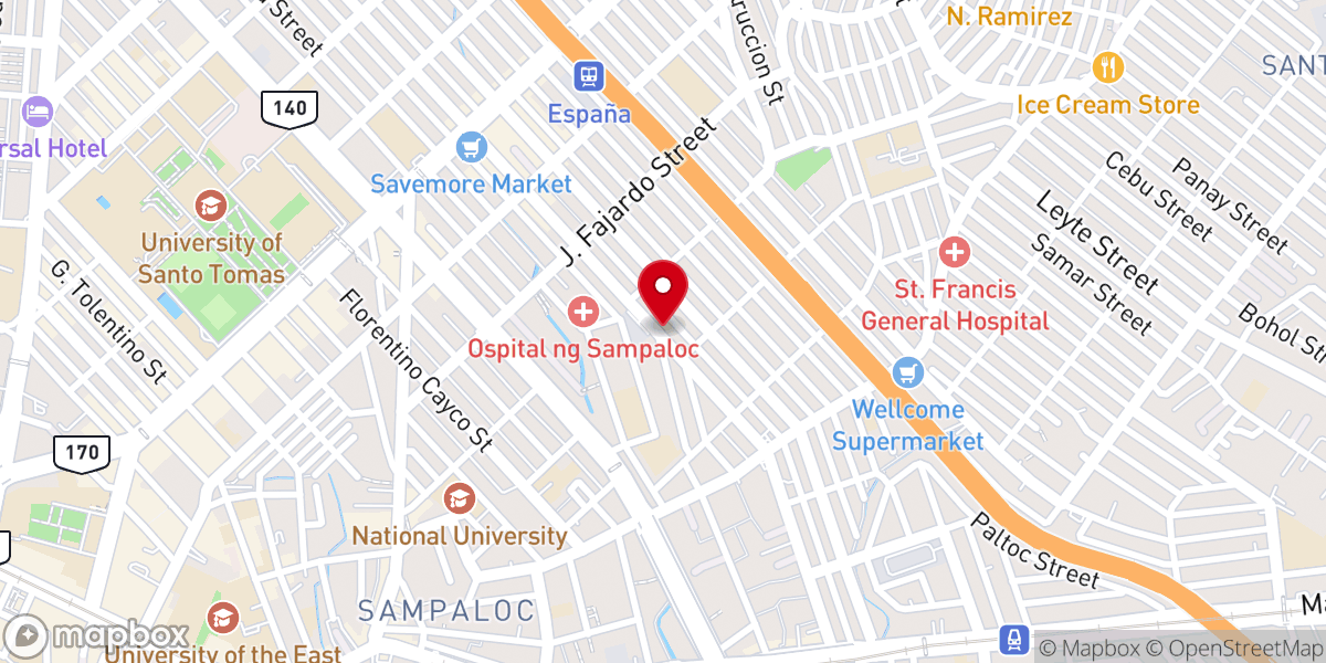 Map showing location of San Roque de Sampaloc Parish (Archdiocese of Manila)