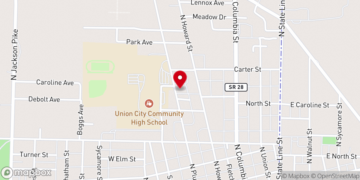 Map showing location of Calvary Assemblies of God