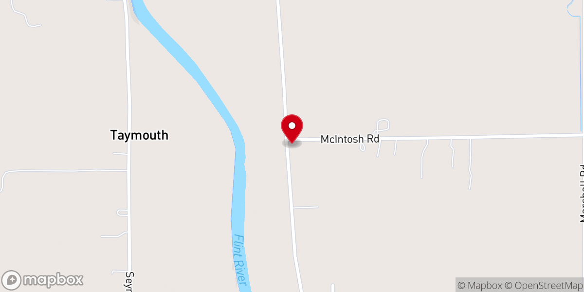 Map showing location of Taymouth Presbyterian Church