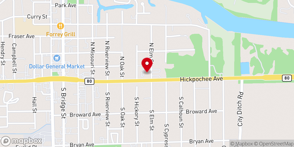 Map showing location of Church of God Labelle