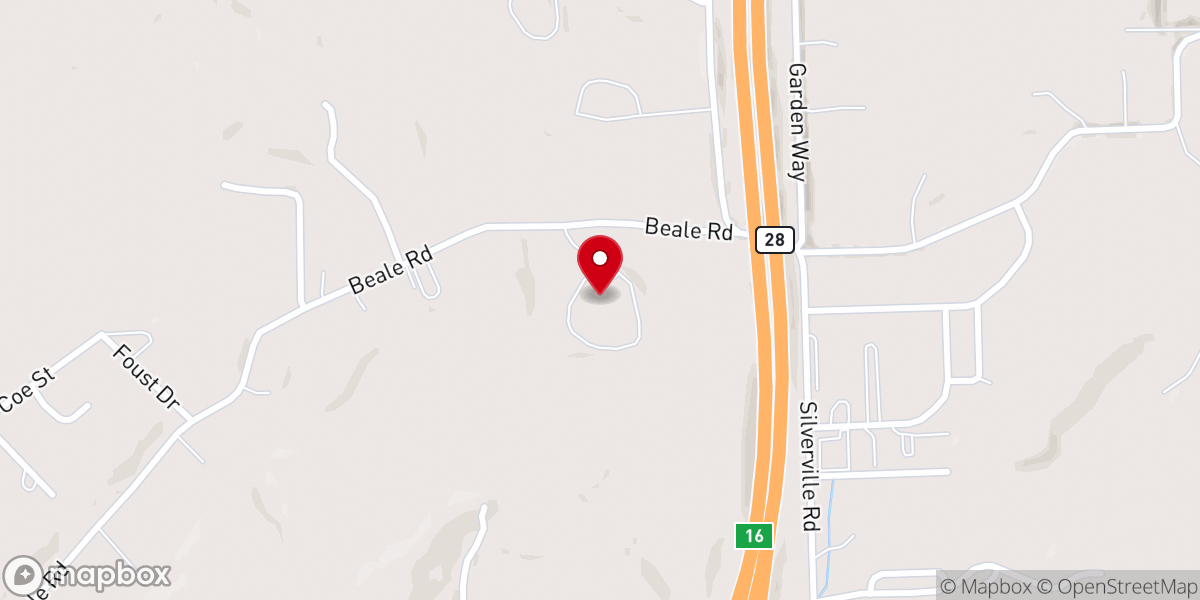 Map showing location of Evangel Heights Church