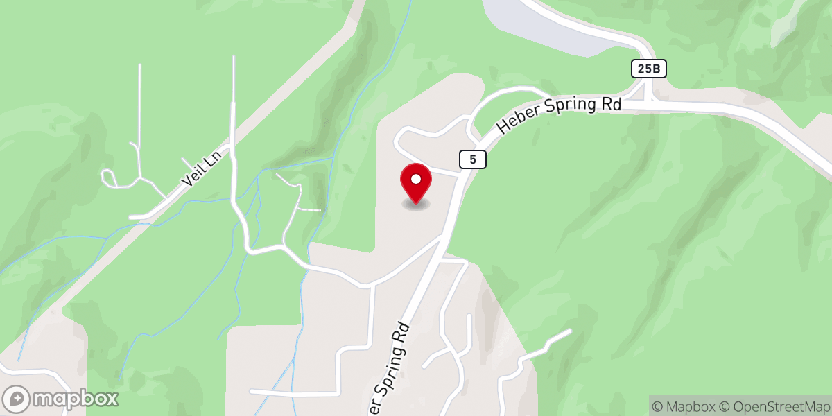 Map showing location of Southside Baptist Church Heber Springs