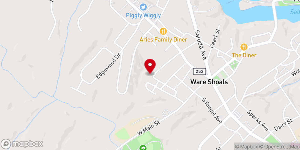 Map showing location of Little River Baptist Church