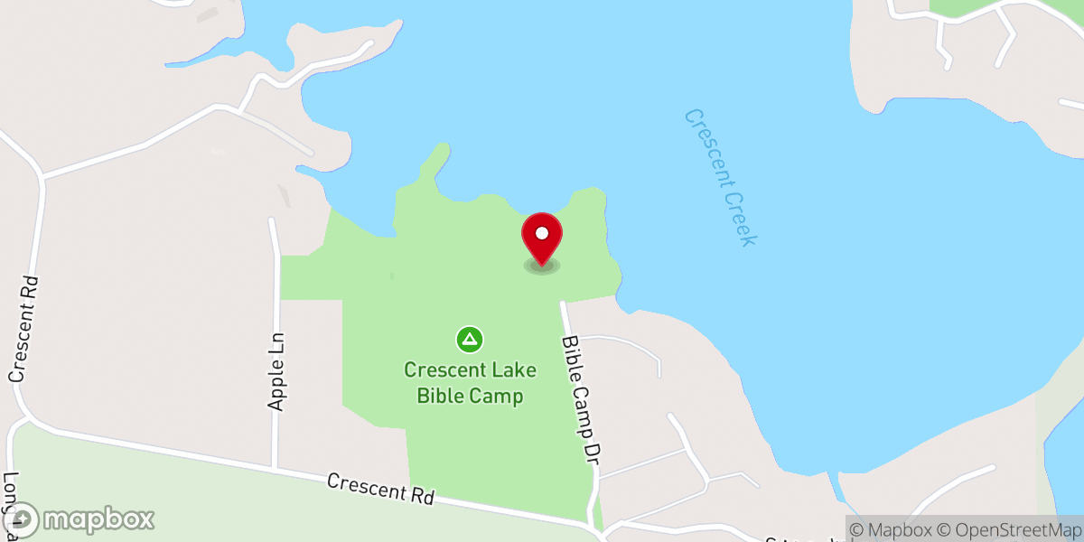 Map showing location of Crescent Lake Bible Camp