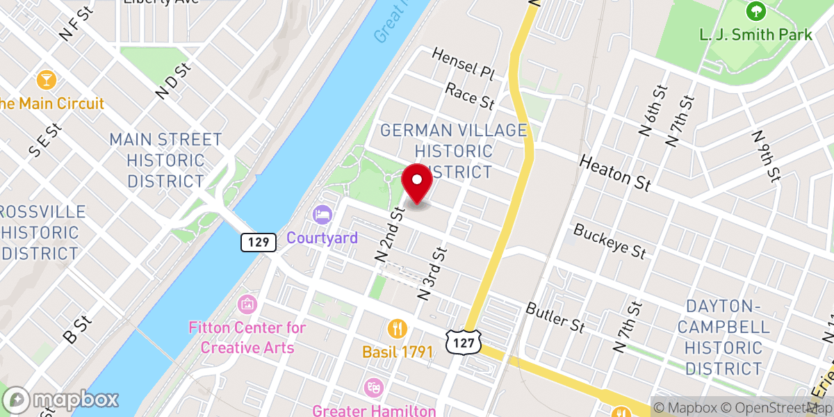Map showing location of St. Julie Billiart Catholic Church