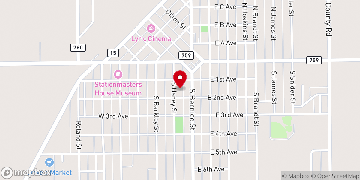 Map showing location of Church of Christ Spearman