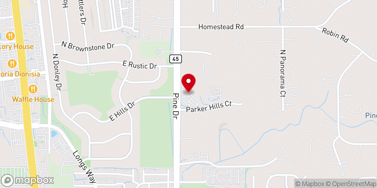 Map showing location of Joy Lutheran Church