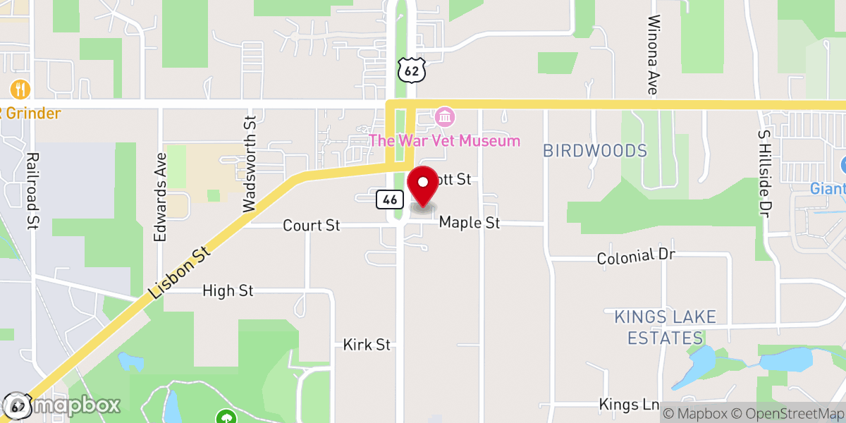 Map showing location of Canfield Christian Church (Disciples of Christ)