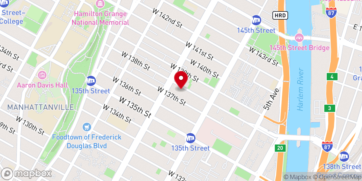 Map showing location of The Abyssinian Baptist Church