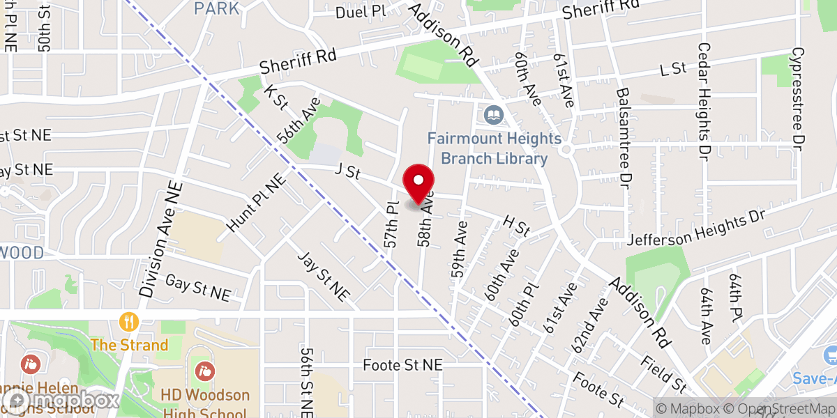 Map showing location of First Baptist Church-Fairmont