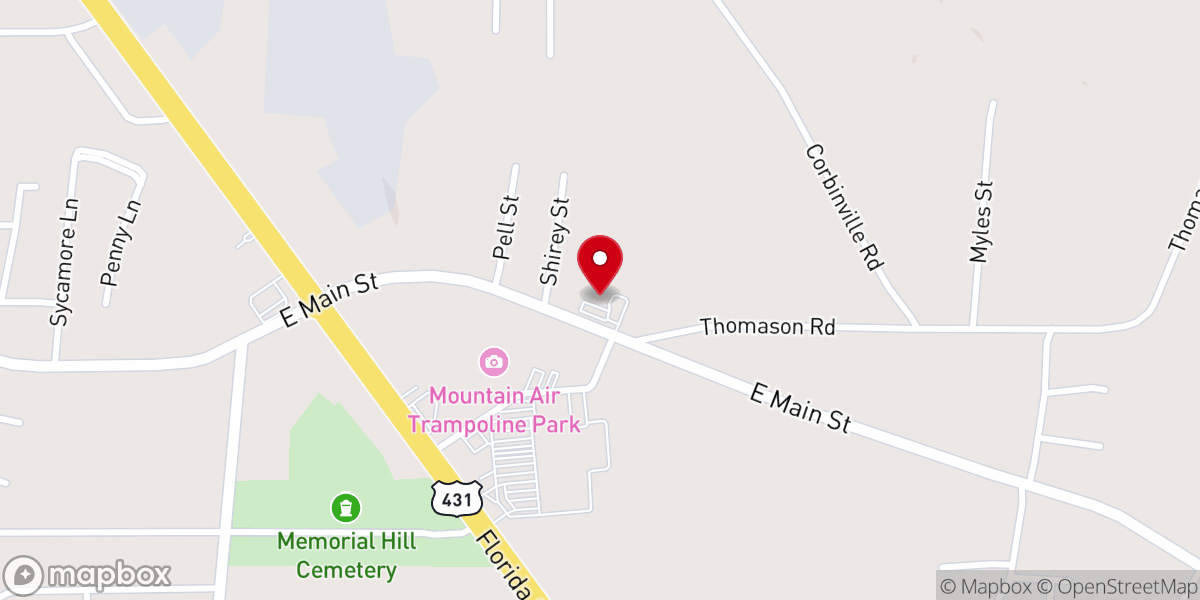 Map showing location of New Covenant Baptist Church