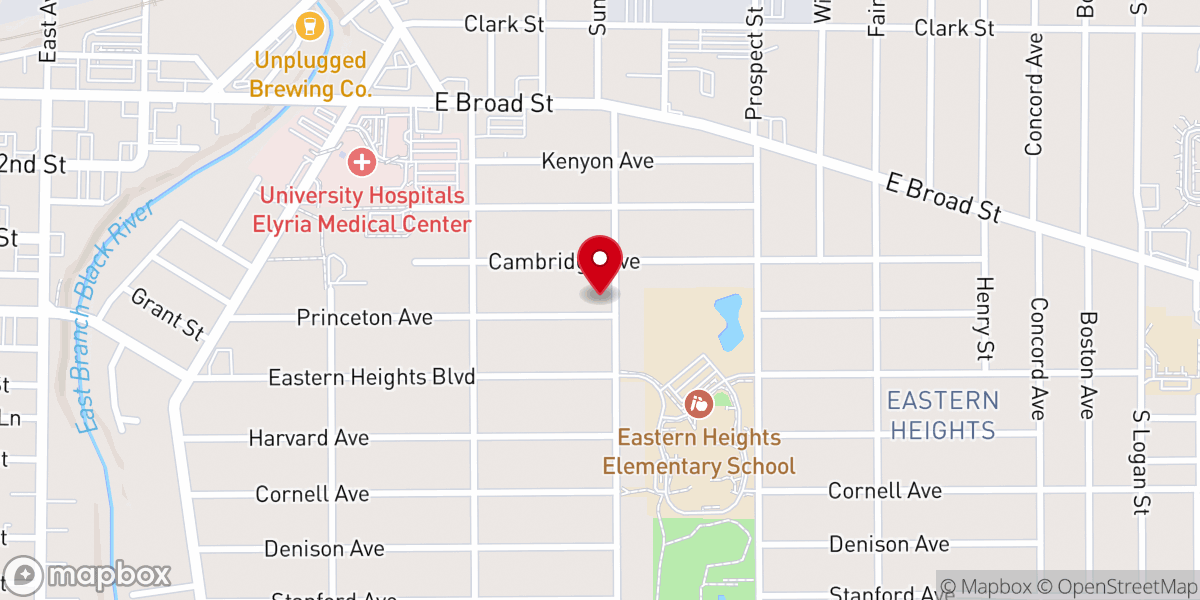 Map showing location of Emmanuel Lutheran Church