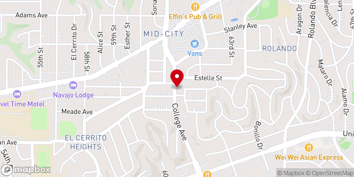 Map showing location of La Mesa Apostolic