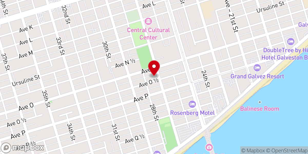 Map showing location of Central Christian Church (Disciples of Christ) - Galveston