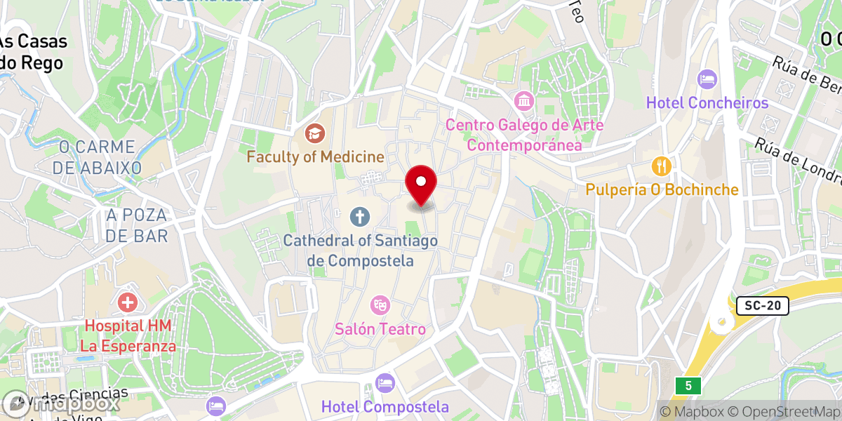 Map showing location of Mosteiro e Igrexa San Paio Antealtares: Monxas Benedictinas