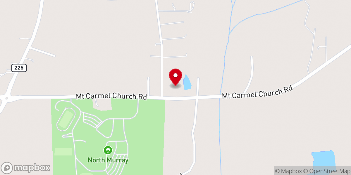 Map showing location of Mount Carmel Church