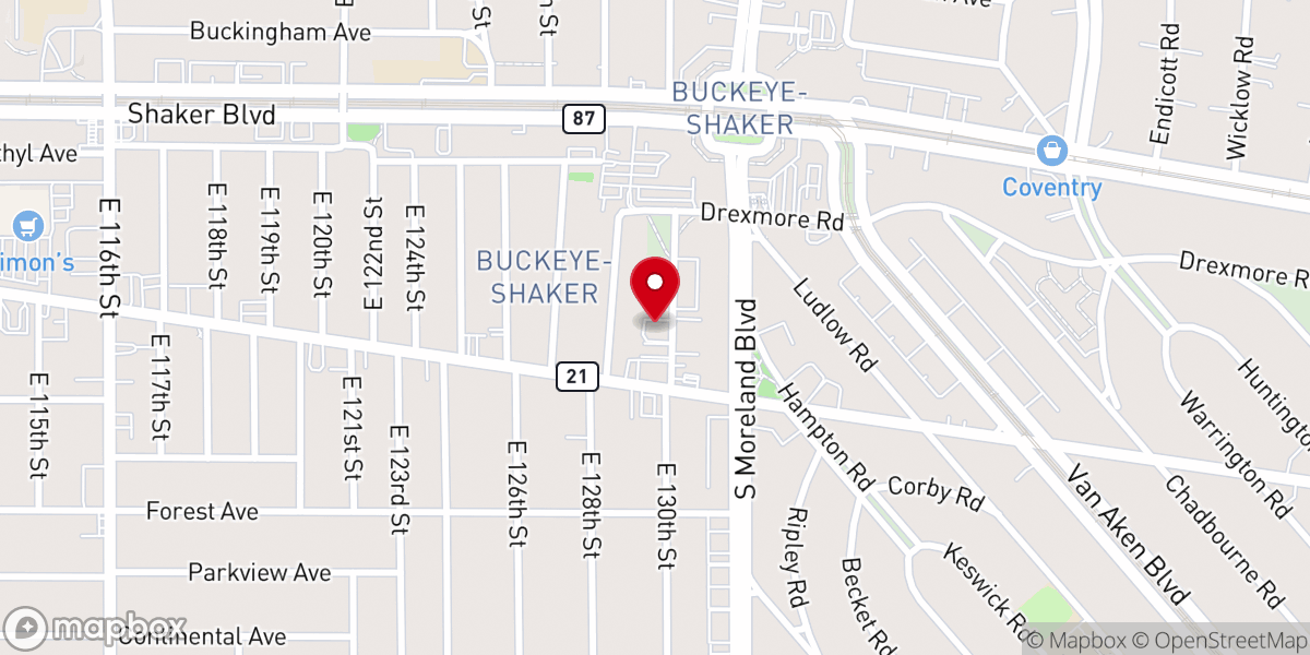 Map showing location of Holy Grove Baptist Church