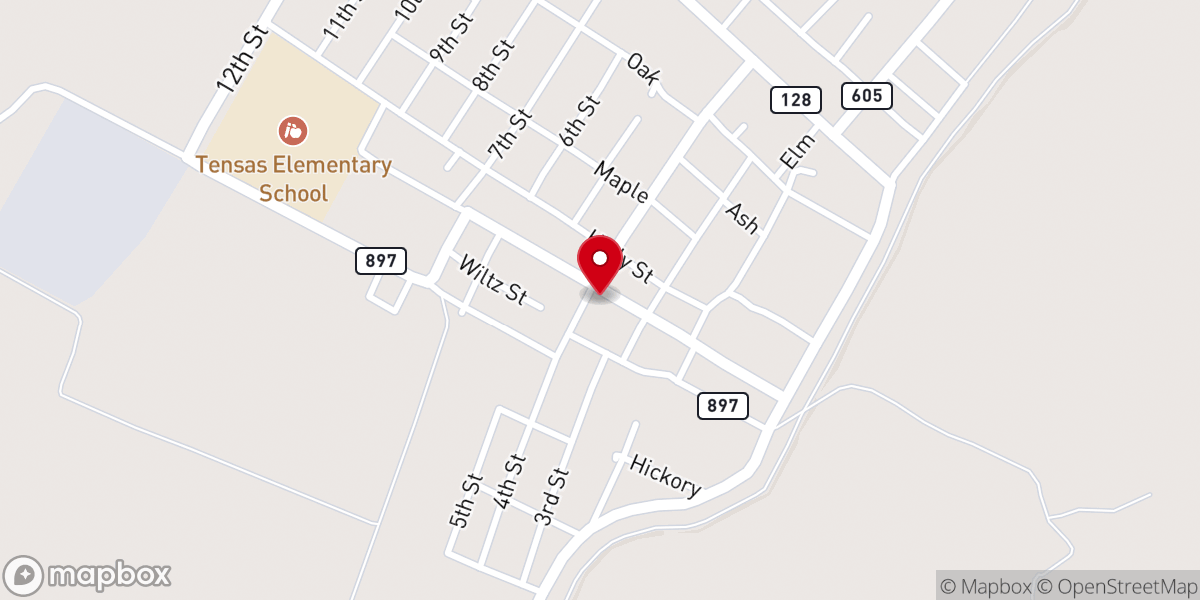 Map showing location of Tensas Parish Registrar's Office