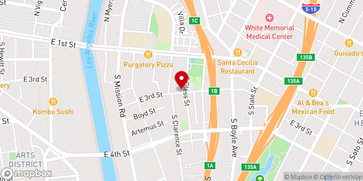 Map showing location of Dolores Mission Catholic Church