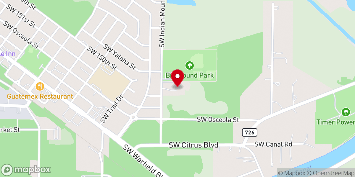 Map showing location of Family Worship Center