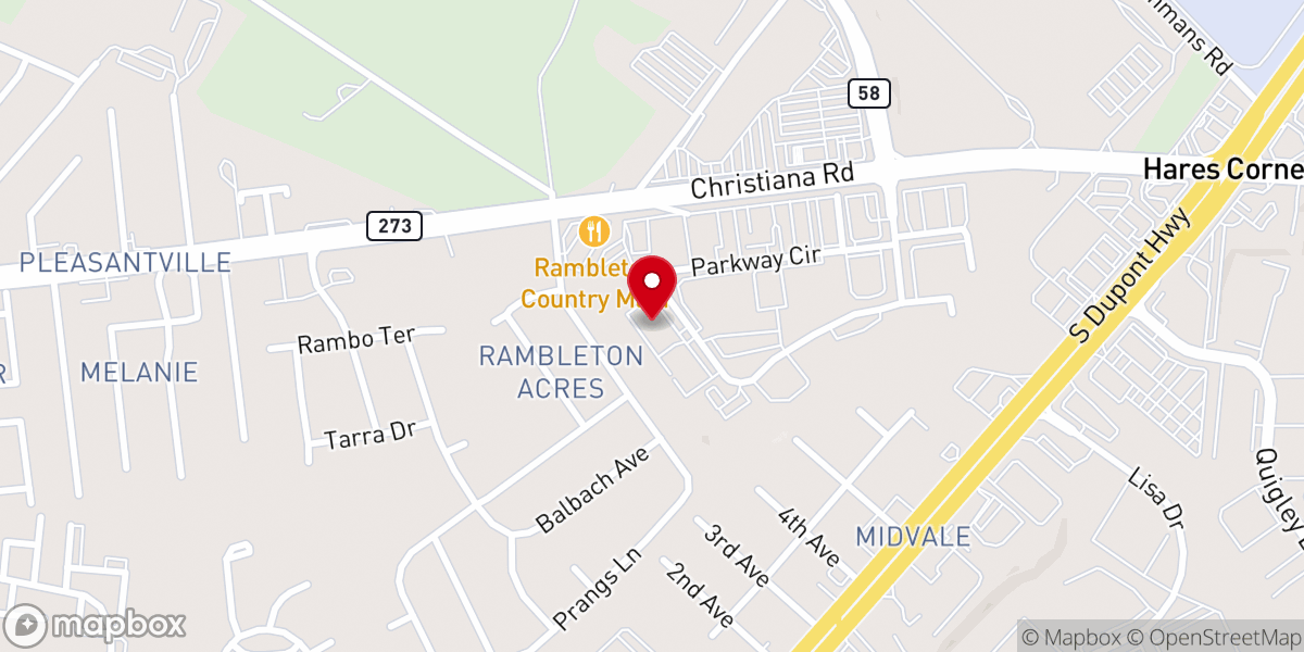 Map showing location of Harvest Intercontinental Church Delaware (formerly Bethel World Outreach Church)
