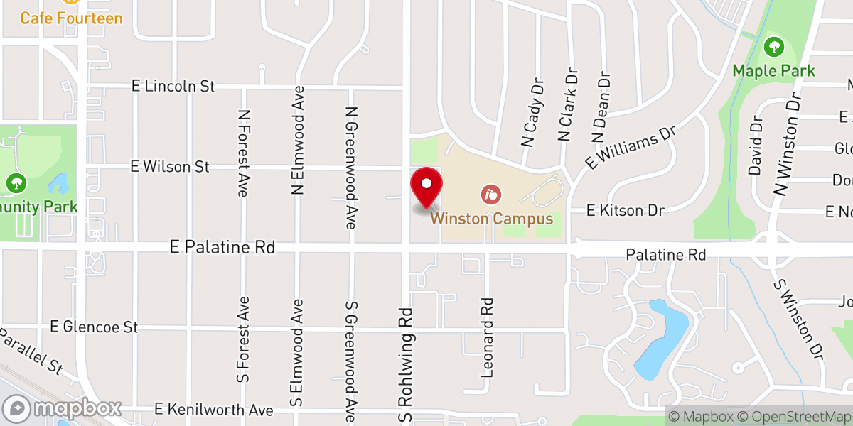 Map showing location of Presbyterian Church of Palatine