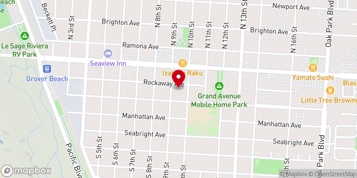 Map showing location of Central Coast Baptist Church