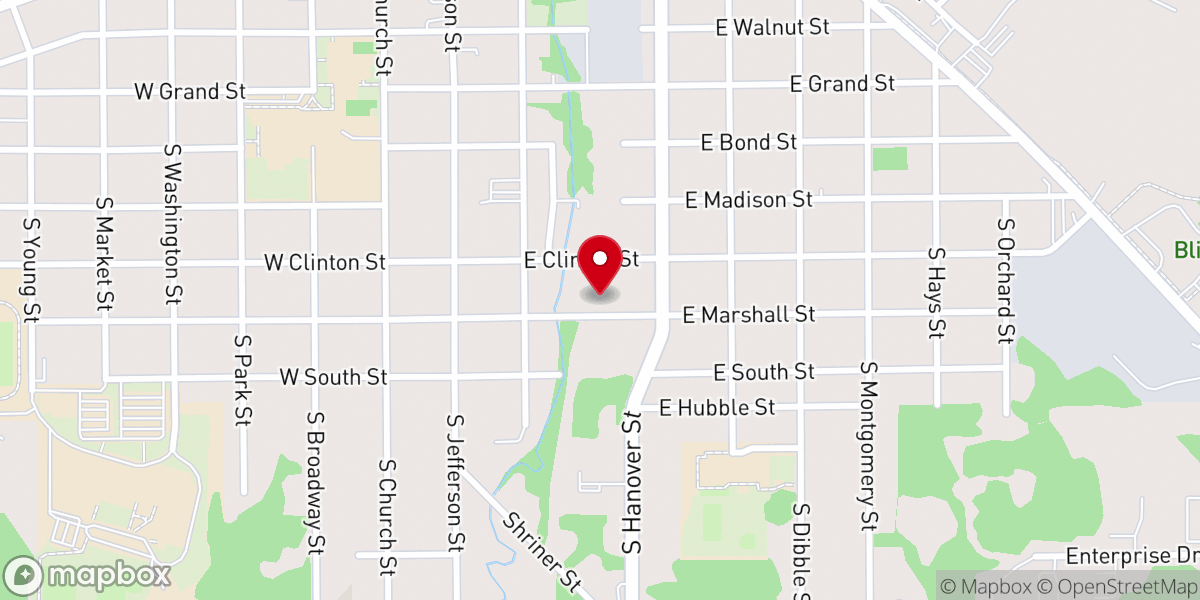Map showing location of Hastings Bible Missionary Church