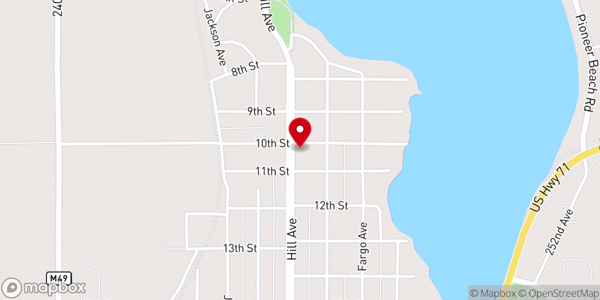 Map showing location of St Mary's Church Spirit Lake