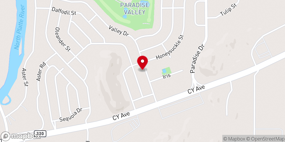 Map showing location of Paradise Valley Christian Church
