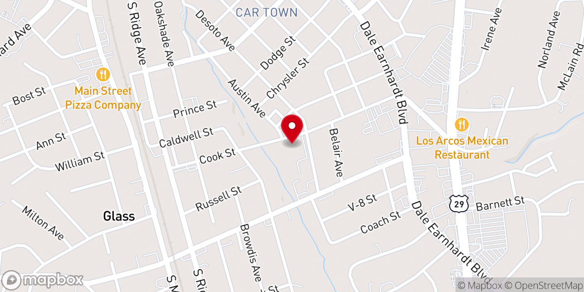 Map showing location of Eastwood Baptist Church