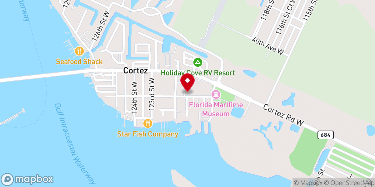 Map showing location of Cortez Church of Christ Inc