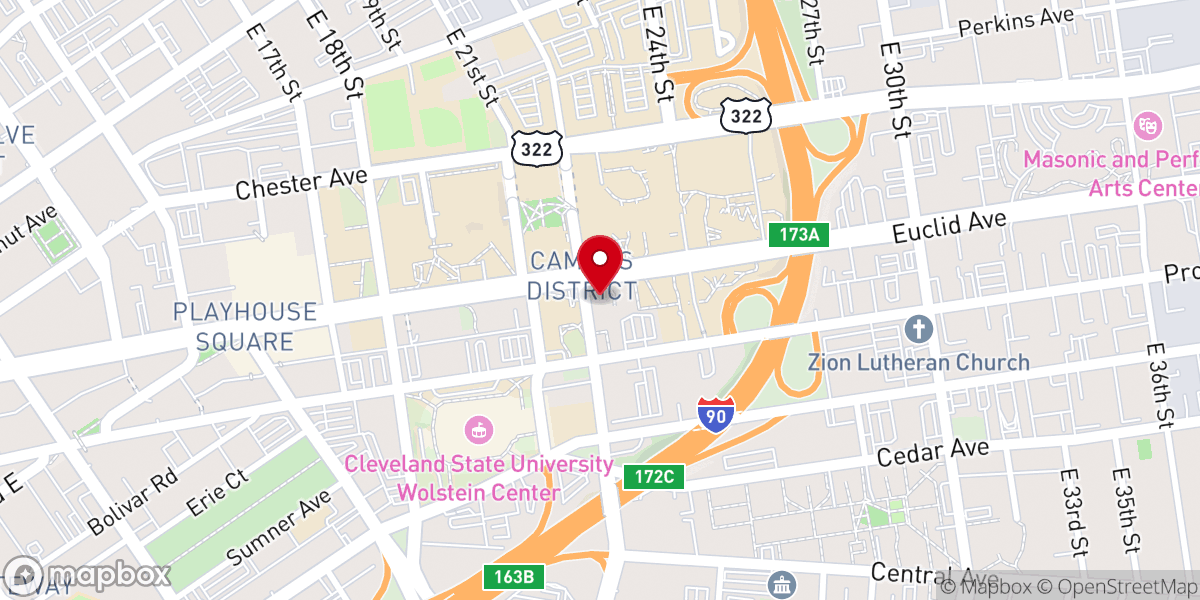 Map showing location of Trinity Cathedral Episcopal Church