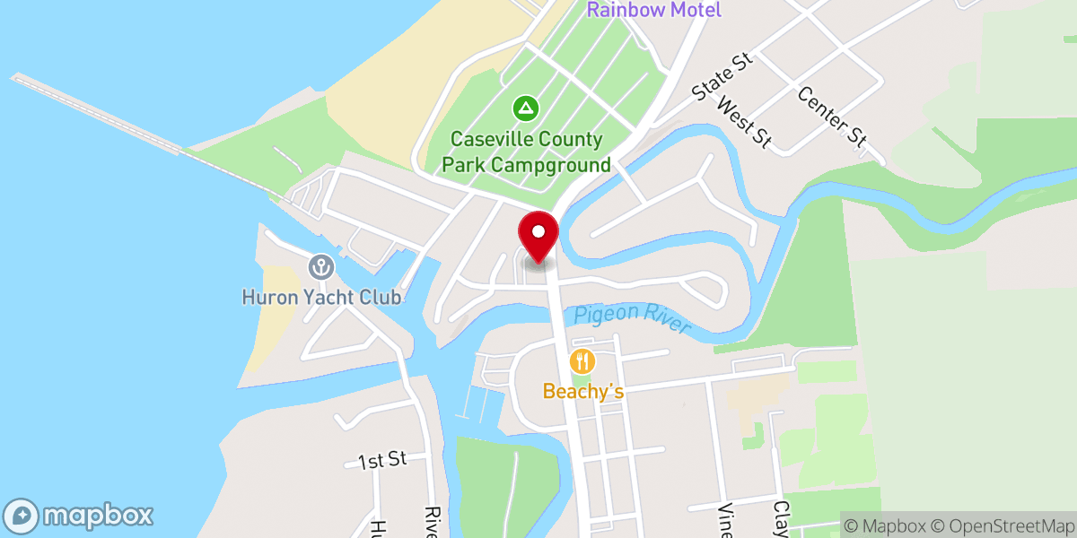 Map showing location of Caseville Global Methodist Church