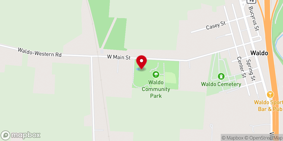 Map showing location of Waldo Pool