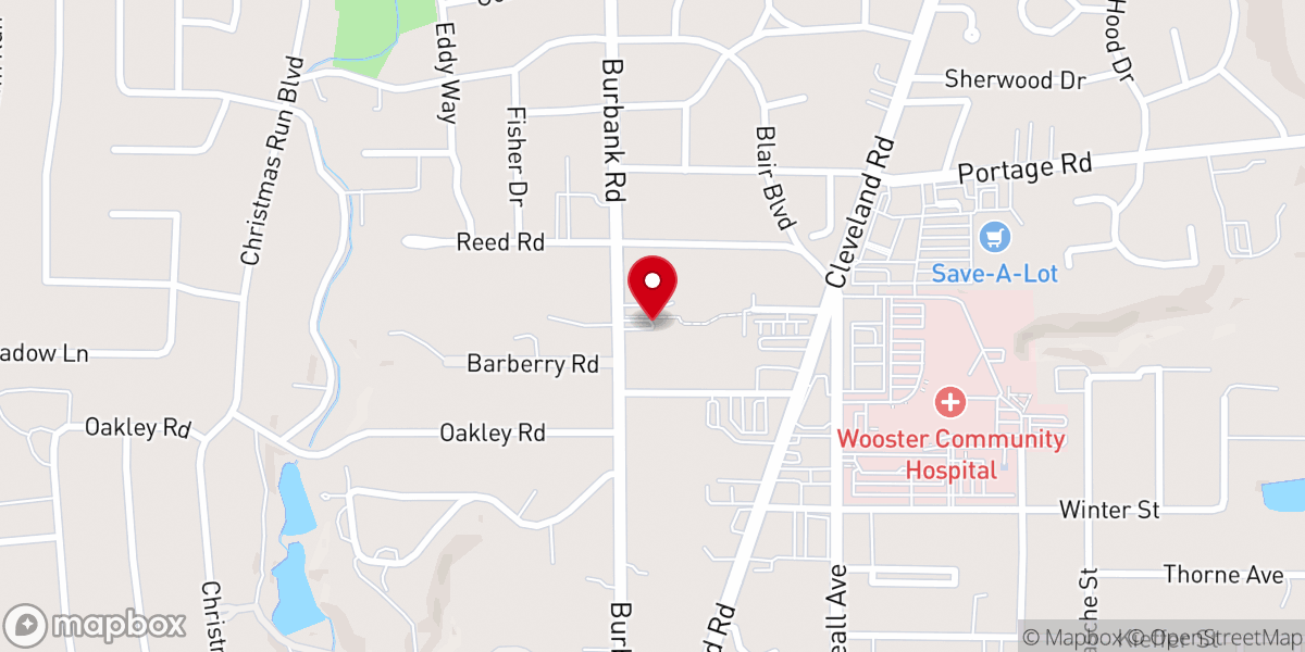 Map showing location of Burbank Road Church of Christ