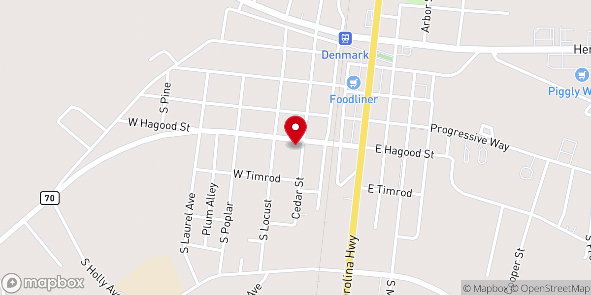 Map showing location of Central Baptist Church