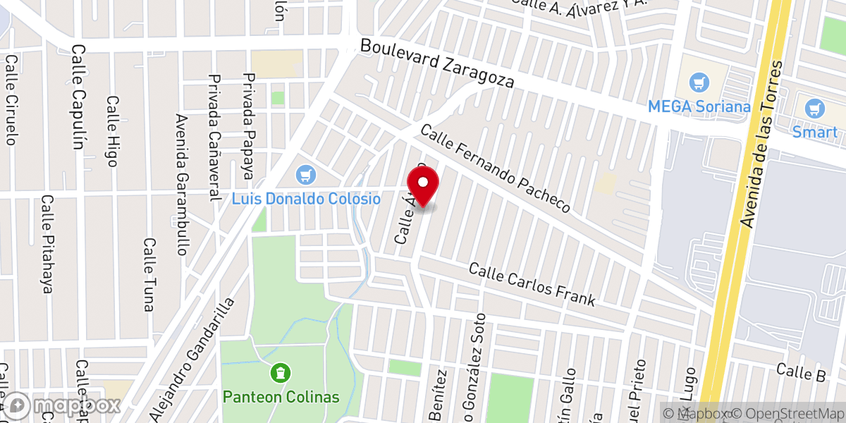 Map showing location of Iglesia Bautista El Faro