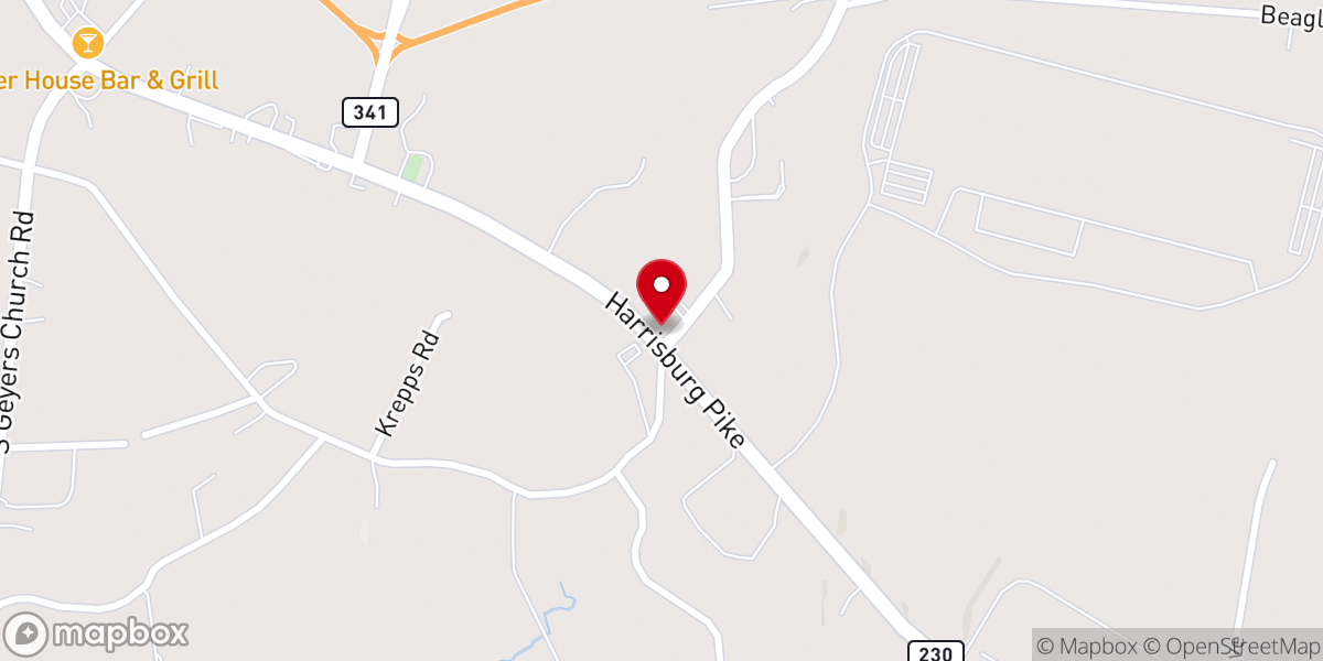 Map showing location of Evangelical Center for Revival