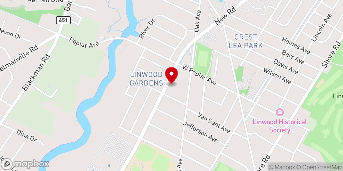 Map showing location of Linwood Gospel Chapel