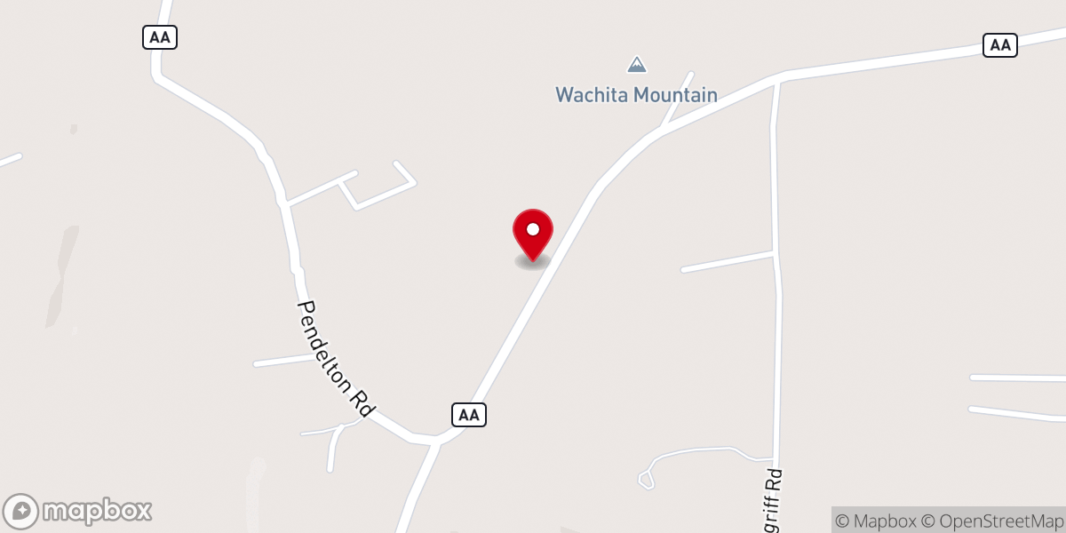 Map showing location of Wachita Church