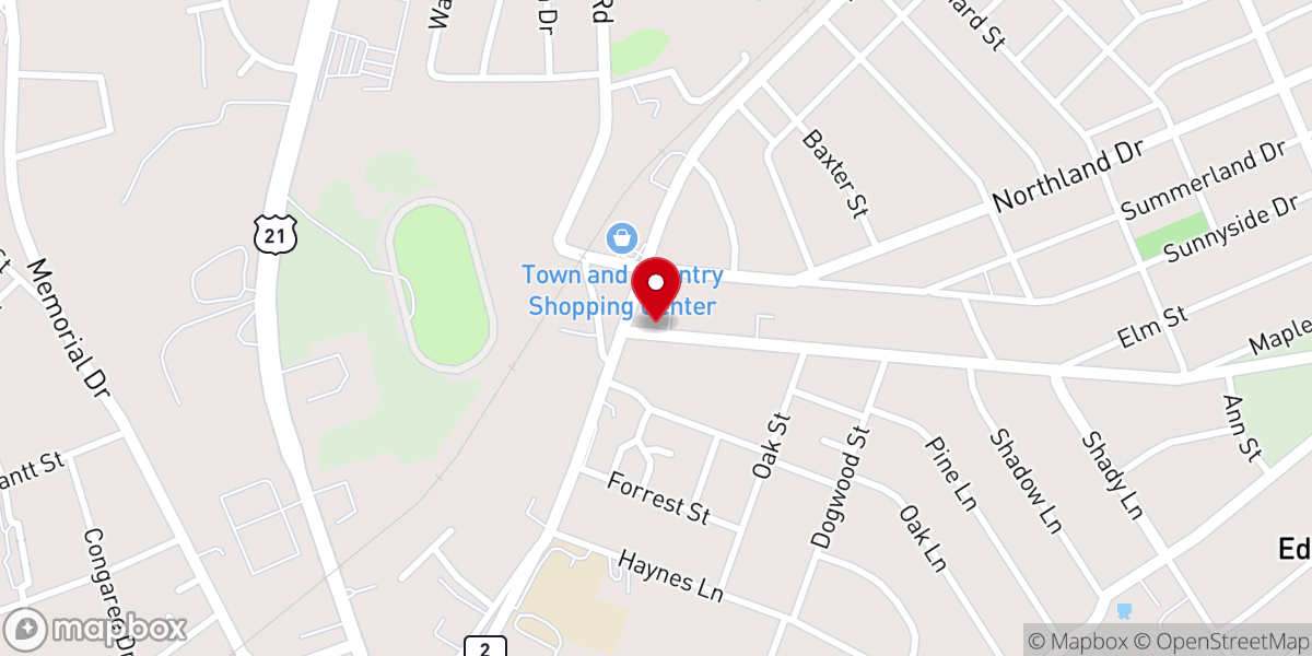 Map showing location of Cayce Church of the Nazarene