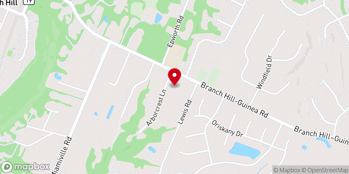 Map showing location of Branches Church