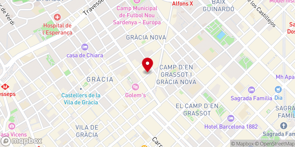 Map showing location of Iglesia de San Carlos Borromeo