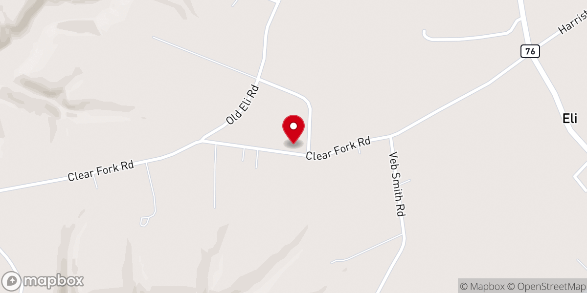 Map showing location of Clearfork Baptist Church