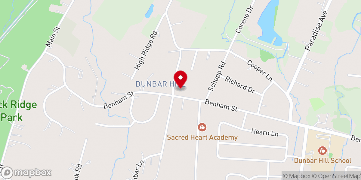 Map showing location of Dunbar United Church of Christ
